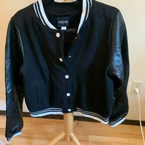 Black Bomber  Faux-leather jacket